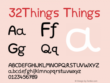 32Things Version 001.000 Font Sample