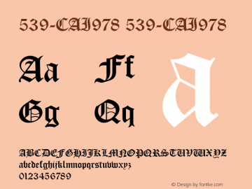 539-CAI978 539-CAI978 Version 3.0 Font Sample