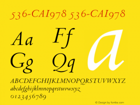 536-CAI978 536-CAI978 Version 3.0 Font Sample