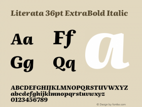 Literata36pt-ExtraBoldItalic Version 3.002 Font Sample