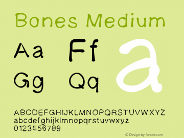 Bones Version 001.000 Font Sample