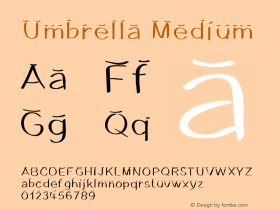 Umbrella Version 001.000 Font Sample