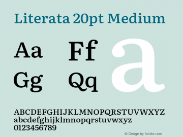 Literata20pt-Medium Version 3.002 Font Sample