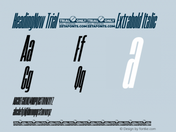 HeadingNow Trial 07 Extrabold Italic Version 1.001 Font Sample