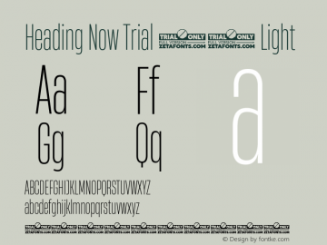 Heading Now Trial 22 Light Version 1.001 Font Sample