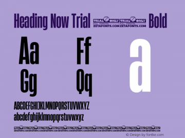 Heading Now Trial 26 Bold Version 1.001 Font Sample