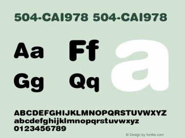 504-CAI978 504-CAI978 Version 3.0 Font Sample