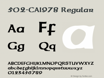 502-CAI978 Regular Version 1.00 May 26, 1992, initial release Font Sample