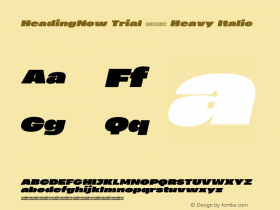 HeadingNow Trial 98 Heavy Italic Version 1.001 Font Sample