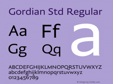 Gordian Std Reg Version 1.0; 2017 | w-rip DC20180220 Font Sample