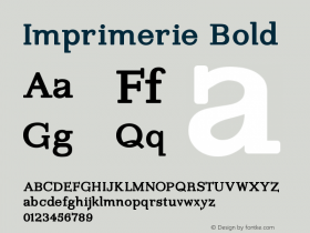 Imprimerie Bold 1.0 2003-09-05 Font Sample