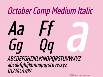 OctoberComp-MediumItalic Version 1.0; 2016图片样张