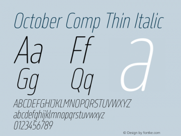 OctoberComp-ThinItalic Version 1.0; 2016图片样张