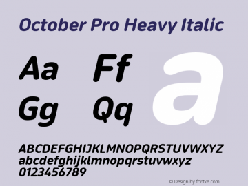 OctoberPro-HeavyItalic Version 1.0; 2016图片样张