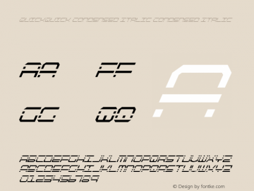 QuickQuick Condensed Italic Condensed Italic 2 Font Sample