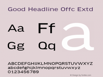 Good Head Offc Extd Version 7.504; 2014; Build 1020 Font Sample