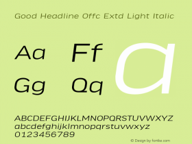 Good Head Offc Extd Light Italic Version 7.504; 2014; Build 1020图片样张