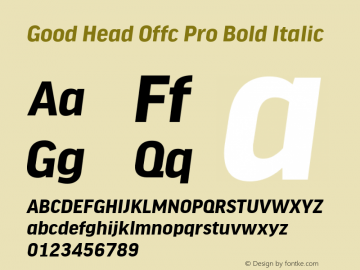 Good Head Offc Pro Bold Italic Version 7.504; 2010; Build 1021图片样张