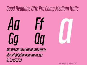 Good Head Offc Pro Comp Medium Italic Version 7.504; 2014; Build 1020图片样张