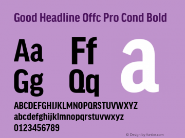 Good Head Offc Pro Cond Bold Version 7.504; 2010; Build 1022图片样张