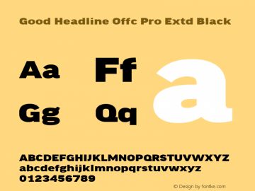 Good Head Offc Pro Extd Black Version 7.504; 2014; Build 1020 Font Sample