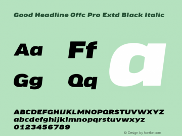 Good Head Offc Pro Extd Black Italic Version 7.504; 2014; Build 1020图片样张