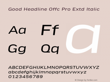 Good Head Offc Pro Extd Italic Version 7.504; 2014; Build 1020图片样张