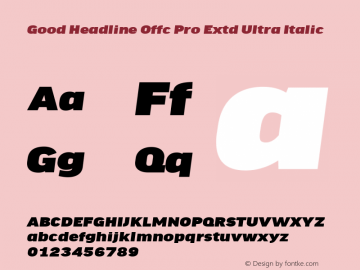 Good Head Offc Pro Extd Ultra Italic Version 7.504; 2014; Build 1020图片样张