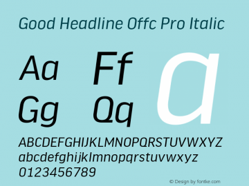 Good Head Offc Pro Italic Version 7.504; 2014; Build 1020图片样张