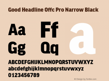 Good Head Offc Pro Narrow Black Version 7.504; 2014; Build 1020 Font Sample