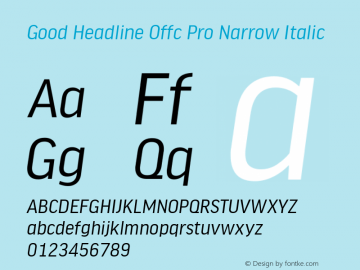 Good Head Offc Pro Narrow Italic Version 7.504; 2014; Build 1020图片样张