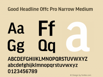 Good Head Offc Pro Narrow Medium Version 7.504; 2014; Build 1020 Font Sample