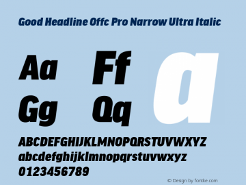 Good Head Offc Pro Narrow Ultra Italic Version 7.504; 2014; Build 1020图片样张