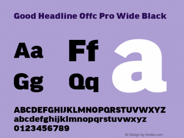 Good Head Offc Pro Wide Black Version 7.504; 2010; Build 1022 Font Sample