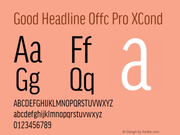 Good Head Offc Pro XCond Version 7.504; 2014; Build 1020 Font Sample
