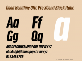 Good Head Offc Pro XCond Black Italic Version 7.504; 2014; Build 1020 Font Sample