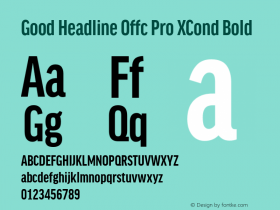 Good Head Offc Pro XCond Bold Version 7.504; 2014; Build 1020 Font Sample