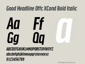 Good Head Offc XCond Bold Italic Version 7.504; 2014; Build 1020图片样张