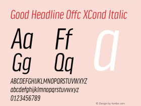 Good Head Offc XCond Italic Version 7.504; 2014; Build 1020图片样张