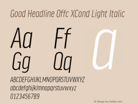 Good Head Offc XCond Light Italic Version 7.504; 2014; Build 1020图片样张