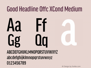 Good Head Offc XCond Medium Version 7.504; 2014; Build 1020 Font Sample