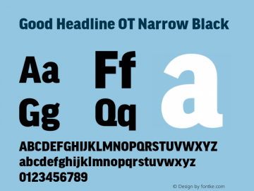 GoodHeadlineOT-NarrBlack Version 7.504; 2014; Build 1021图片样张