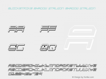 QuickStrike Shadow ItalCon Shadow ItalCon 2 Font Sample