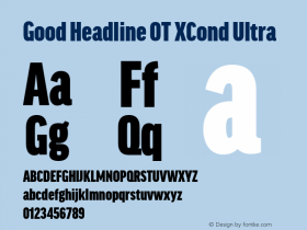 GoodHeadlineOT-XCondUltra Version 7.504; 2014; Build 1021 Font Sample