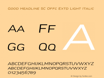 Good Head SC Offc Extd Light Italic Version 7.504; 2014; Build 1020图片样张