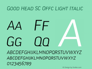 Good Head SC Offc Light Italic Version 7.504; 2010; Build 1021图片样张