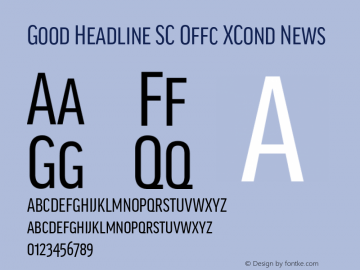 Good Head SC Offc XCond News Version 7.504; 2014; Build 1020 Font Sample