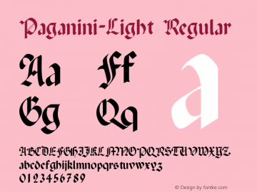 Paganini-Light Regular 1.12 Font Sample