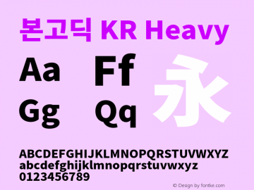 본고딕 KR Heavy 图片样张