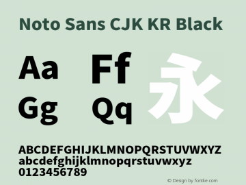 Noto Sans CJK KR Black  Font Sample